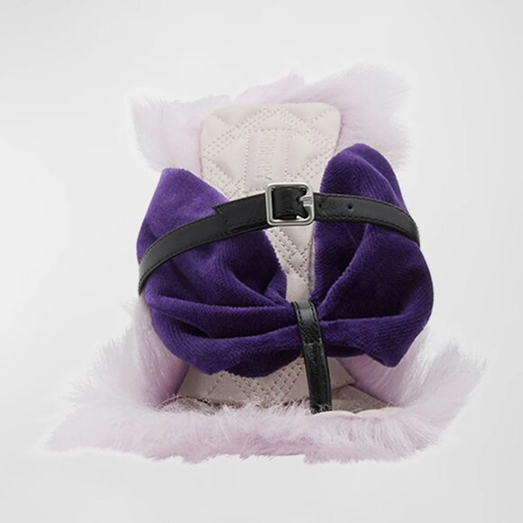 Burberry Fox Velvet Shearling Stiletto Slide Sandals - Picture 2 of 6